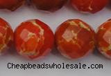 CDE2109 15.5 inches 24mm faceted round dyed sea sediment jasper beads