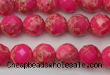 CDE2110 15.5 inches 6mm faceted round dyed sea sediment jasper beads