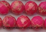 CDE2116 15.5 inches 18mm faceted round dyed sea sediment jasper beads