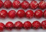 CDE2120 15.5 inches 6mm faceted round dyed sea sediment jasper beads