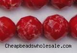 CDE2128 15.5 inches 22mm faceted round dyed sea sediment jasper beads