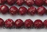 CDE2131 15.5 inches 8mm faceted round dyed sea sediment jasper beads