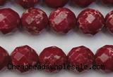 CDE2135 15.5 inches 16mm faceted round dyed sea sediment jasper beads