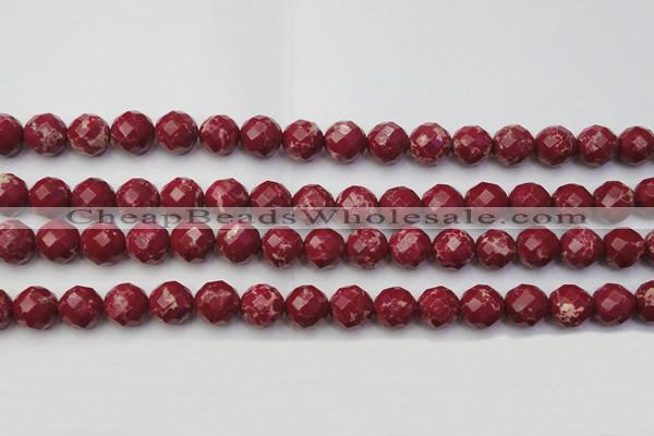 CDE2135 15.5 inches 16mm faceted round dyed sea sediment jasper beads