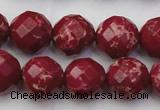 CDE2136 15.5 inches 18mm faceted round dyed sea sediment jasper beads