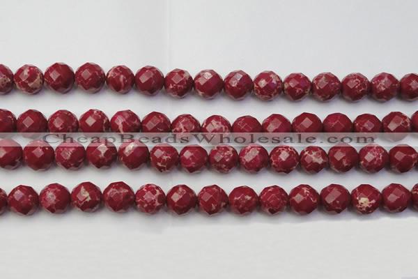 CDE2136 15.5 inches 18mm faceted round dyed sea sediment jasper beads