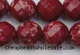 CDE2138 15.5 inches 22mm faceted round dyed sea sediment jasper beads