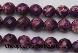 CDE2140 15.5 inches 6mm faceted round dyed sea sediment jasper beads