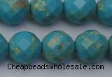 CDE2158 15.5 inches 22mm faceted round dyed sea sediment jasper beads