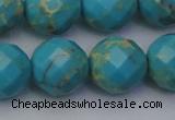 CDE2159 15.5 inches 24mm faceted round dyed sea sediment jasper beads