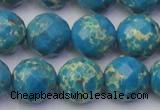 CDE2166 15.5 inches 18mm faceted round dyed sea sediment jasper beads