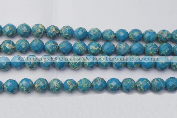 CDE2167 15.5 inches 20mm faceted round dyed sea sediment jasper beads