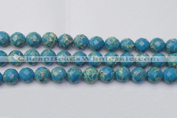 CDE2169 15.5 inches 24mm faceted round dyed sea sediment jasper beads