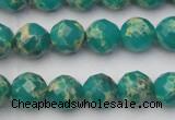 CDE2172 15.5 inches 10mm faceted round dyed sea sediment jasper beads