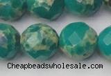 CDE2179 15.5 inches 24mm faceted round dyed sea sediment jasper beads