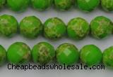 CDE2182 15.5 inches 10mm faceted round dyed sea sediment jasper beads