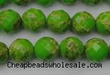 CDE2183 15.5 inches 12mm faceted round dyed sea sediment jasper beads