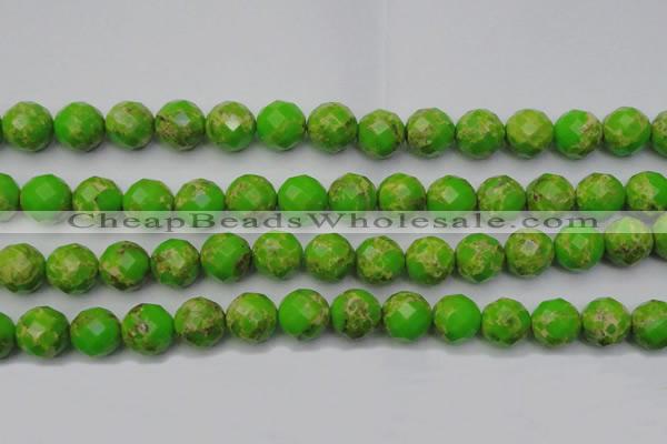 CDE2187 15.5 inches 20mm faceted round dyed sea sediment jasper beads