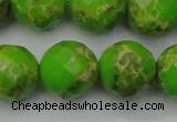 CDE2188 15.5 inches 22mm faceted round dyed sea sediment jasper beads