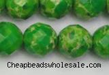 CDE2197 15.5 inches 20mm faceted round dyed sea sediment jasper beads