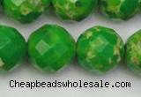 CDE2198 15.5 inches 22mm faceted round dyed sea sediment jasper beads