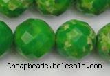 CDE2199 15.5 inches 24mm faceted round dyed sea sediment jasper beads