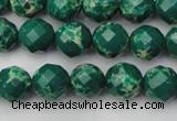 CDE2200 15.5 inches 6mm faceted round dyed sea sediment jasper beads