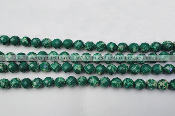 CDE2202 15.5 inches 10mm faceted round dyed sea sediment jasper beads