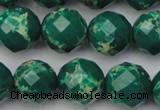 CDE2205 15.5 inches 16mm faceted round dyed sea sediment jasper beads