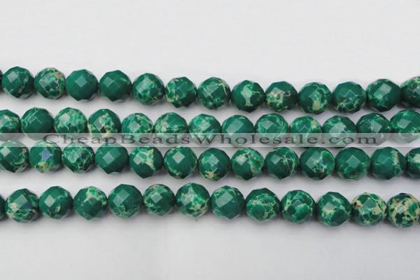 CDE2206 15.5 inches 18mm faceted round dyed sea sediment jasper beads