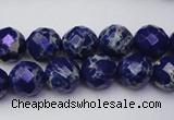 CDE2212 15.5 inches 10mm faceted round dyed sea sediment jasper beads