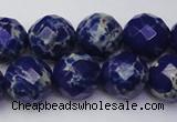 CDE2216 15.5 inches 18mm faceted round dyed sea sediment jasper beads