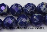 CDE2217 15.5 inches 20mm faceted round dyed sea sediment jasper beads