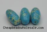 CDE2300 16*30mm rice sea sediment jasper beads wholesale