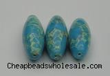 CDE2301 16*38mm rice sea sediment jasper beads wholesale