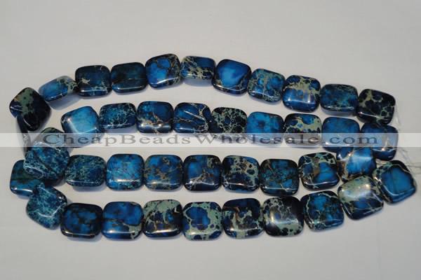 CDE241 15.5 inches 20*20mm square dyed sea sediment jasper beads