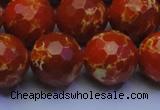 CDE2502 15.5 inches 18mm faceted round dyed sea sediment jasper beads