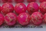 CDE2507 15.5 inches 14mm faceted round dyed sea sediment jasper beads