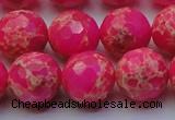 CDE2508 15.5 inches 16mm faceted round dyed sea sediment jasper beads