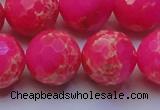 CDE2510 15.5 inches 20mm faceted round dyed sea sediment jasper beads