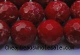 CDE2516 15.5 inches 18mm faceted round dyed sea sediment jasper beads