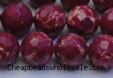 CDE2521 15.5 inches 14mm faceted round dyed sea sediment jasper beads