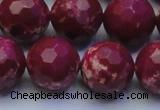 CDE2523 15.5 inches 18mm faceted round dyed sea sediment jasper beads