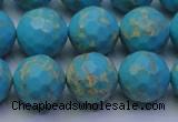 CDE2542 15.5 inches 14mm faceted round dyed sea sediment jasper beads