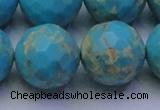 CDE2547 15.5 inches 24mm faceted round dyed sea sediment jasper beads