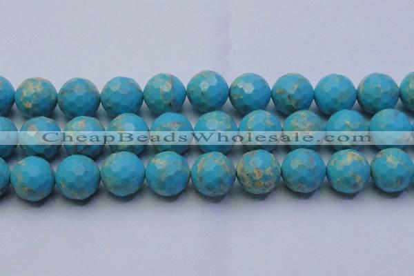 CDE2547 15.5 inches 24mm faceted round dyed sea sediment jasper beads