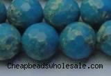 CDE2551 15.5 inches 18mm faceted round dyed sea sediment jasper beads