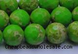 CDE2556 15.5 inches 14mm faceted round dyed sea sediment jasper beads