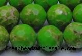 CDE2558 15.5 inches 18mm faceted round dyed sea sediment jasper beads