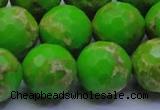 CDE2559 15.5 inches 20mm faceted round dyed sea sediment jasper beads